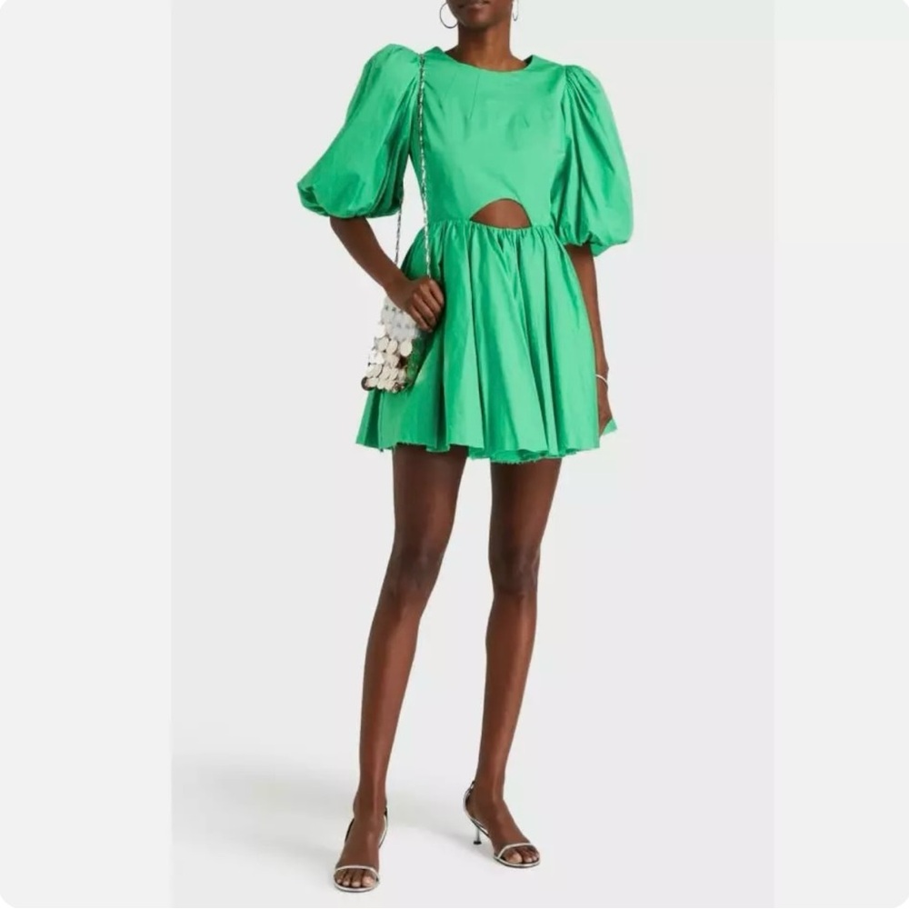 NWT AJE COLETTE ABSTRACT CUT OUT MINI DRESS IN GRASS GREEN
